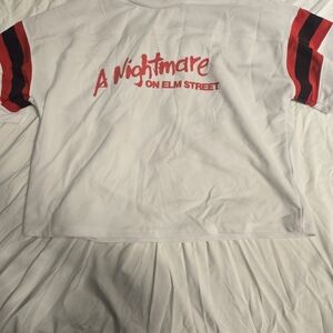 White and Red Graphic Tee